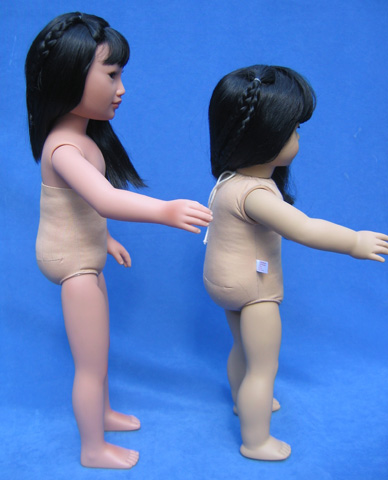 Karito Kids and American Girl body style comparison, side