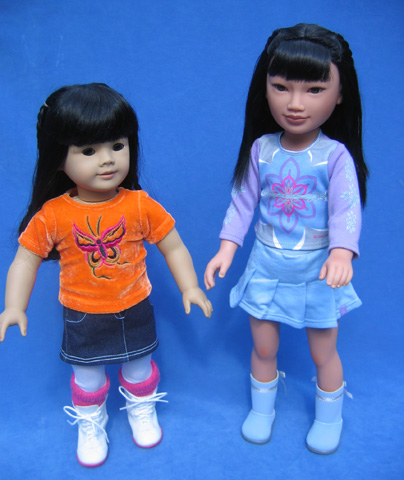 Ling and American Girl swap clothes